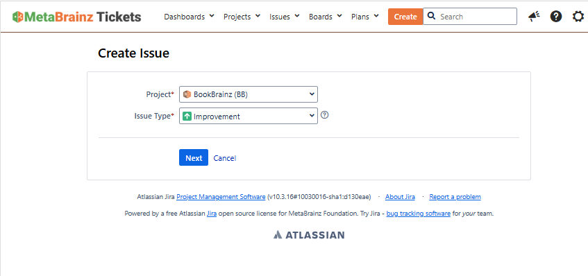 Create new JIRA-ticket