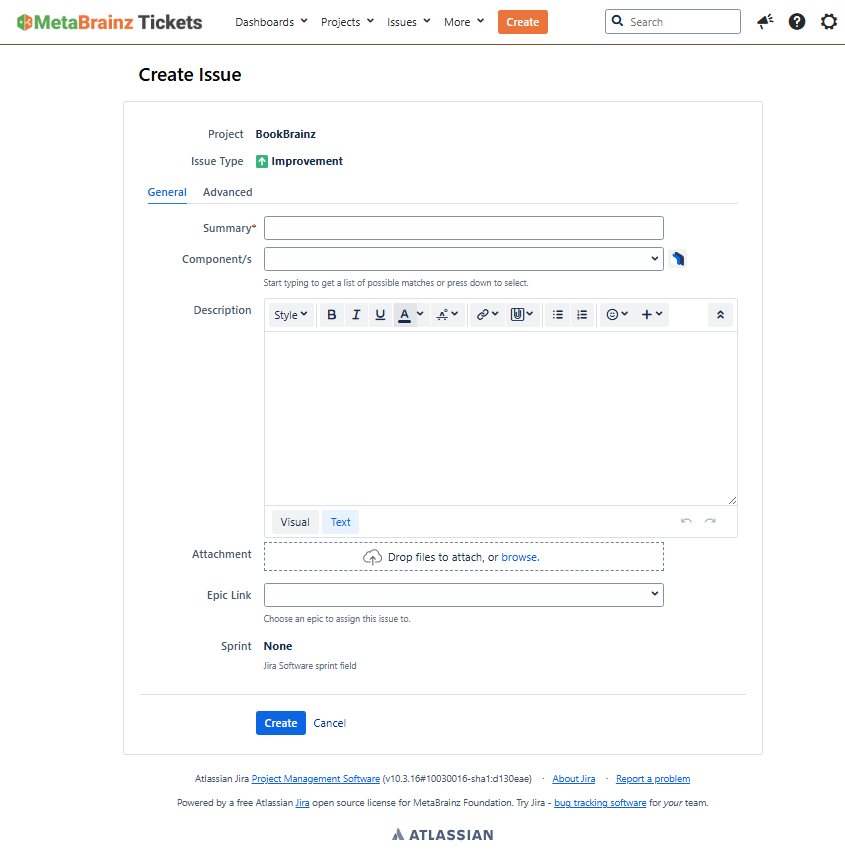 Create a JIRA-ticket